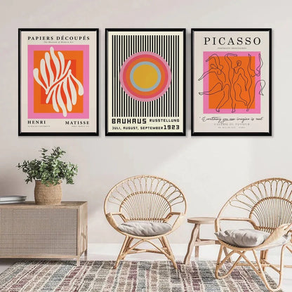 Set Bauhaus Naranja y Rosa